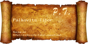 Palkovits Tibor névjegykártya